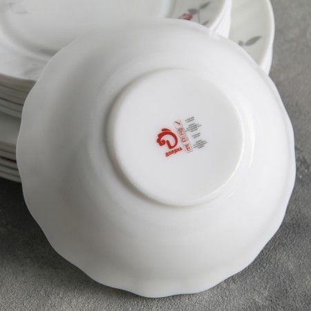 Service table shares "Flower melody", 18 objects: 6 plates, d = 15/17.5/23/cm, glass ceramics-2