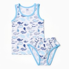 A set for a boy (T -shirt, panties), blue color, height 116 cm