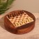 Chess round, board 18x18 cm, wooden wood