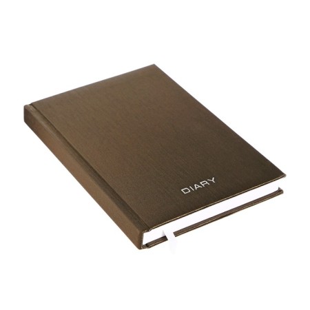 Leduced A5 Diary, 160 sheets, attomex.Rigent, solid boumvinyl cover with foam rubber, liesse, block 70 g/m2, brown-1