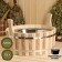 Gang of linden "Russian patterns", 15 l, stainless insert