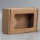Box a gift team with a window, packaging, "stars", brown, 24x8x16 cm