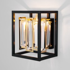 Светильник настенный Bogate's Cella 377/1, E14, 1х60Вт, 150х120х190 мм, цвет золото, чёрный