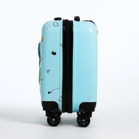Small 18 suitcase, lightning department, 4 wheels, blue color-2