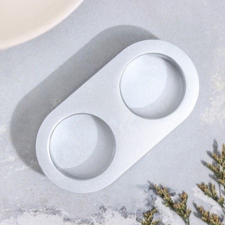 Gypsum Climber from gypsum for two candles oval, 12x6x3cm, silver-2