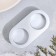 Gypsum Climber from gypsum for two candles oval, 12x6x3cm, silver