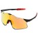 E22 bicycle glasses with interchangeable lenses in the case, red color