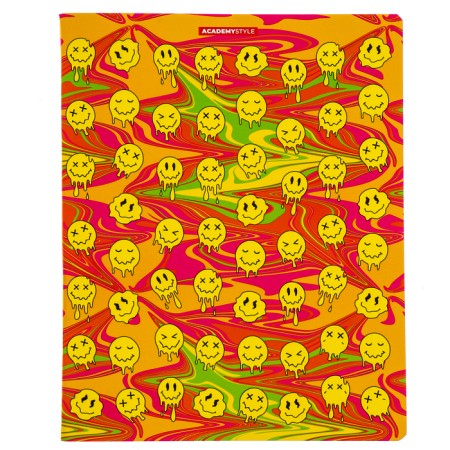 Notebook of 48 sheets in the cell "liquid smiles", cover coated cardboard, softtouch, congruh, mix-6