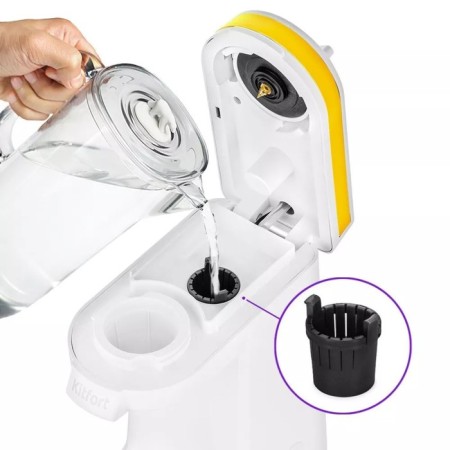 Coffee machine KitFort KT-7122-3, capsule, 800 W, 0.36 l, white-yellow-5
