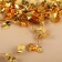 Leaves on a metal wire, with beads, 21 × 18 mm, 5 m, gold color
