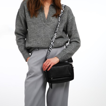 Women's bag over the shoulder Textura, small size, black color-6