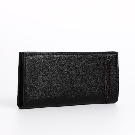 Male purse on a magnet, department for bills, for cards, black color-1