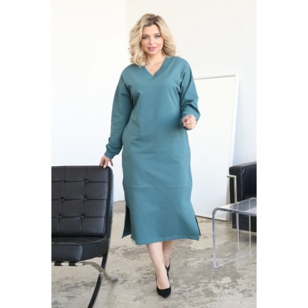Female dress, size 50, turquoise color-8
