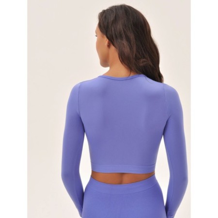 Crop female top with long sleeve Mirey Crop Top Manica Lunga, size 42-44, color Lilac-3
