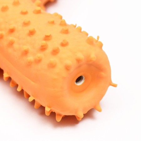 Brying toy for dogs from latex "Boomerang", 12 cm, yellow-2