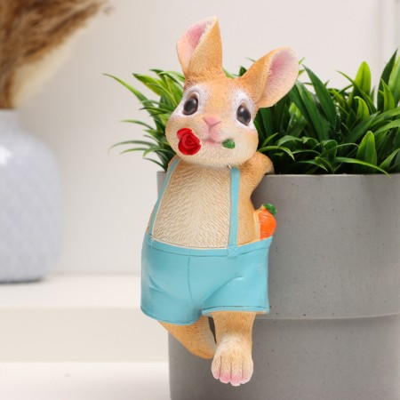 Decor for Kashpo "Bunny with Rose" 17x7x7cm