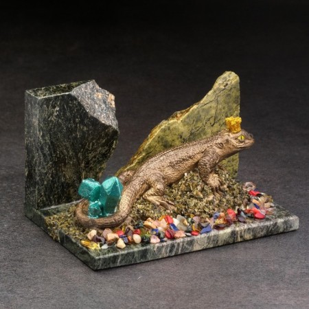 Souvenir "Lizard", 8x12x5 cm, coil, gypsum-3
