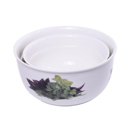 A set of 2 ceramic salad bowls with silicone covers, 0.6/1.2 l-2