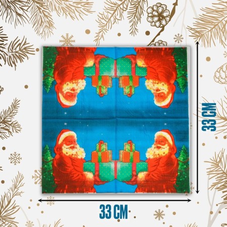 Paper napkins “Santa Claus with gifts”, set, 20 pcs., 33 × 33 cm-1