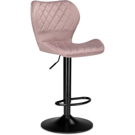 Barrier stool Porch metal/velor, black/pink 46x49x88 cm