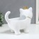 Souvenir Polystone stand "Sleeping cat in the crown" White 21x12x25 cm