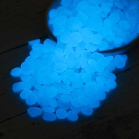 Decorative stones for the aquarium, luminous, 8-11 mm, 200 g, blue-1