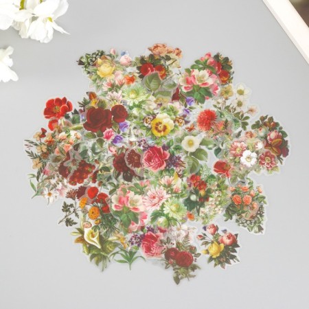 Stickers for creativity PLC PVC "Flowers for a gift" set 60 pcs 10x14 cm-1