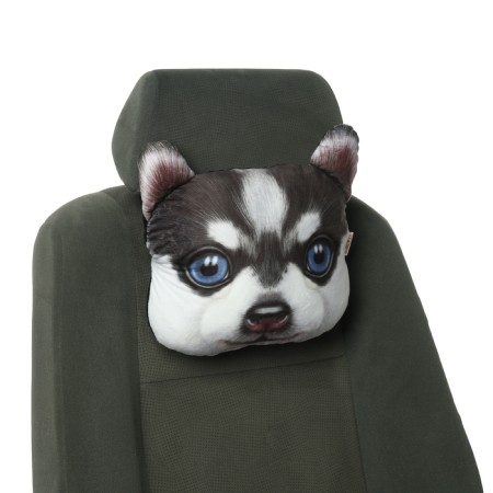 Pillow on the headrest Matech Animals Line, Husky 30 x 25 x 10 cm, brown, white-5