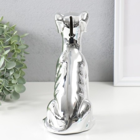 Pig a piggy bank Ceramics "Silver" 11.5x9.5x20.5 cm-2