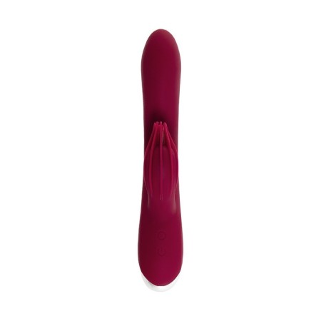 Vibrator with clitoral stimulant L’Eroina by Toyfa Sangra, silicone, burgundy, 20.5 cm-4