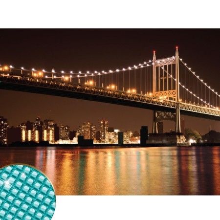 Diamond mosaic with full filling on the canvas "Brooklyn Bridge", 30 x 40 cm-1