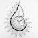 Wall clock, series: openwork, "drop with curls", smooth move, d-21 cm, 69 x 50 cm