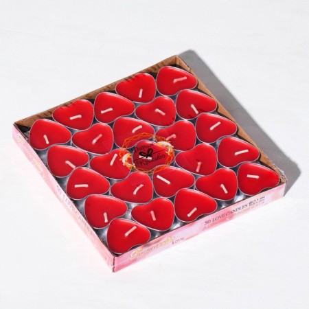 Tea candle "Heart" 6g, 50pcs, red-3