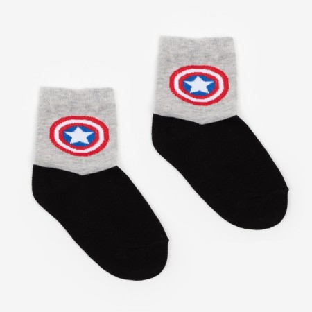 Children's socks "Captain America", gray/black color, size 16 (26-28)