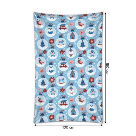 Decorative panel with photo printing "New Year's balls", vertical, size 100x150 cm-1