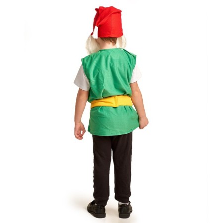 Gnome carnival costume, cap, beard, sleeveless jacket, full stomach, belt, 3-5 years old, height 104-116 cm-3