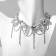 Choker "ice" rectangles, white color in silver, 32cm