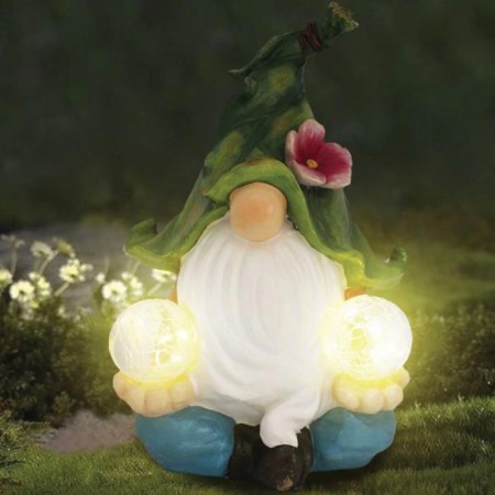Sadovy Lamp "Gnomik" 21x13x27 heating. Bel. On sunny. battery battery. AA NI-MH 600m