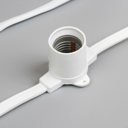Girlyanda "Bels Light" 50 m, IP65, 2W, white rubber thread, step 40 cm, E27 (without lamps), 220 V-5