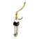 Hook furniture tundra TKT004, three -rod, gold, 4 pcs TMP