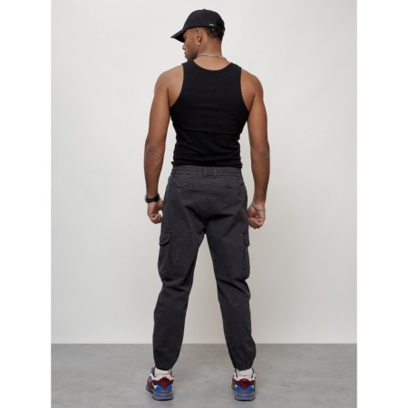Cargo jeans men, size 44-46, dark gray color-11