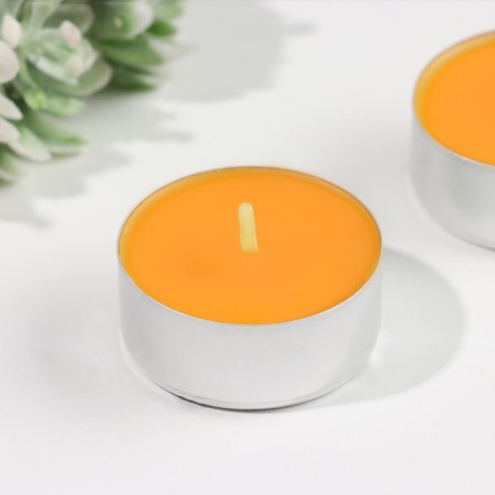 A set of tea candles aromatic "mandarin", 3.8x1.6 cm, 3.5 hours, 12 g, 6 pieces-2