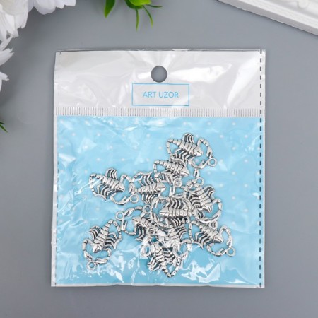 Decor Metal for creativity "Scorpio" silver 4304 2.5x1.5 cm-3