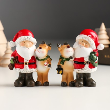 Polystone souvenir "Santa Claus with Assistant Oil" mix 6.6x4x8 cm