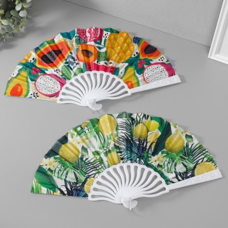 Fan plastic, textiles "summer mood" mix 23 cm-2