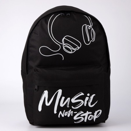 School backpack, lightning department, external pocket, black color-3