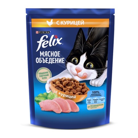 Dry food Felix "Meat Obel" for cats, chicken, 200 g