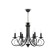 Suspended chandelier Ambrella Light, Modern, TR9612, 6HE14, Black Color