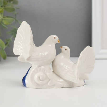 Souvenir ceramics "2 pigeon" cobalt, rhinestones 9.2x12x6 cm-3