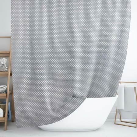 The bathroom curtain "White Peas", 180 x 180 cm